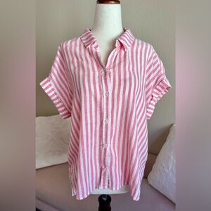 Sanctuary Pink and White Striped Button-Up